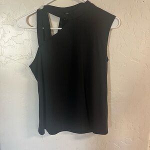 Black Sleeveless Top with Cutout Detail